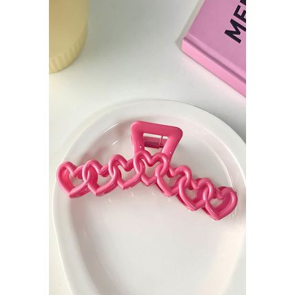 Rose Red Valentines Heart Shaped Large Hair Claw