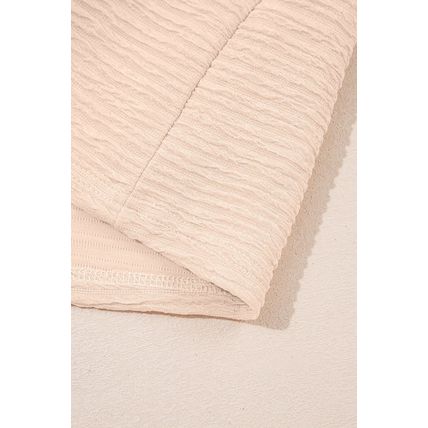 Apricot Textured V Neck T Shirt and Shorts Set