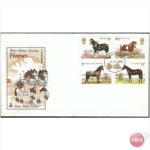 GB FDC 1978 - Horses - (mint) Shire Horse Society issue