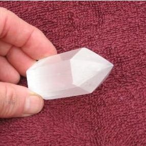 B Selenite Point Crystal Gemstone 6 Sided 3 Inch Energy Work Spiritual