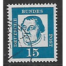 GERMANY BERLIN 1961 FAMOUS GERMANS 15pf BLUE LUTHER SG B198 FINE USED#2