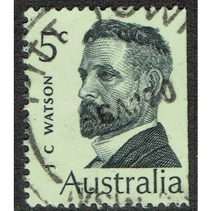 Australia 1969 Famous Australians (2nd series) 5c Black on Pale Green SG448 FU