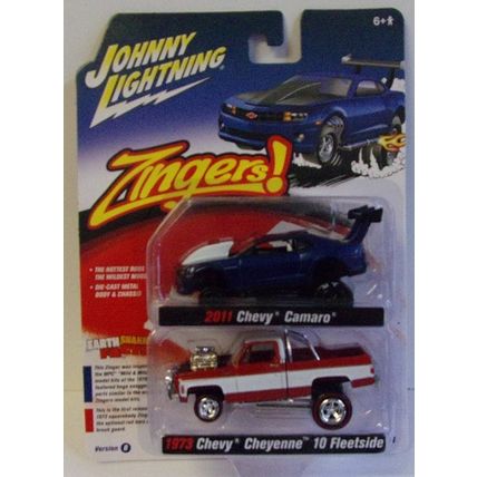 JOHNNY LIGHTNING 2 pack ZINGERS 2011 CHEVY CAMARO/1973 CHEYENNE FLEETSIDE 2021