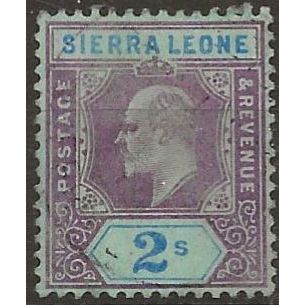 Sierra Leone 1908 SG109 2/- Purple & Bright Blue/Blue Fine Used .