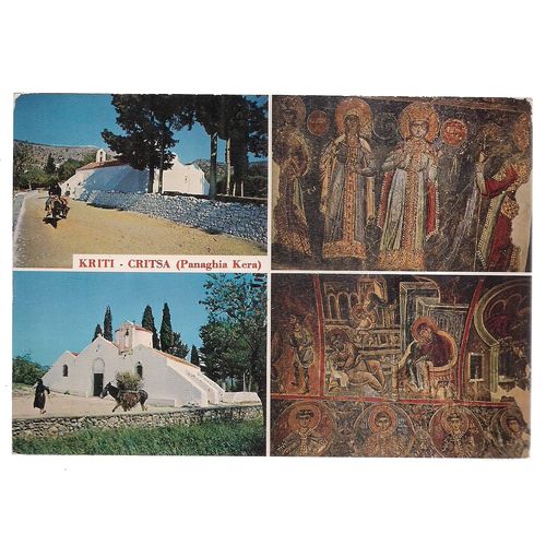 CRITSA, CRETE .PANAGHIA KERA used postcard 1980 postmark =