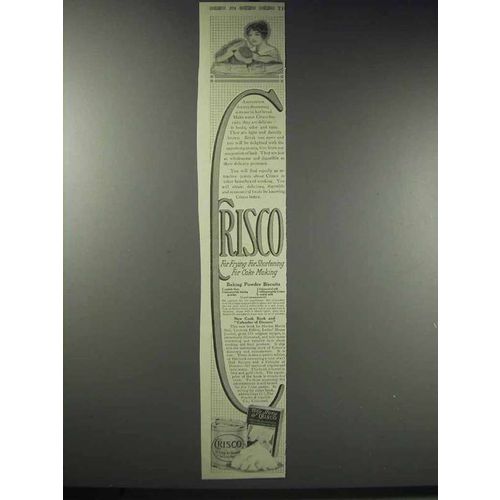 1914 Crisco Shortening Ad - Frying, Shortening, Cake