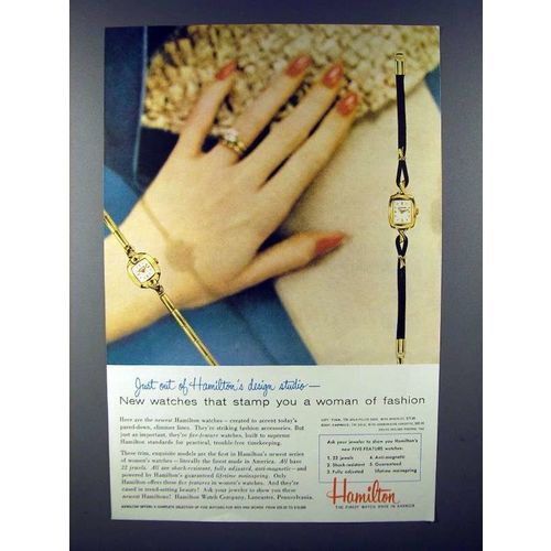 1956 Hamilton Tina, Caprice Watch Ad - Fashion
