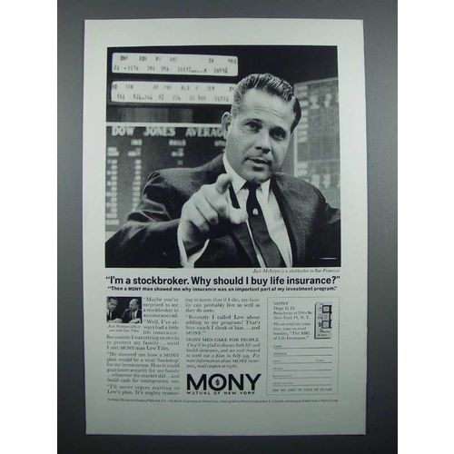 1963 MONY Insurance Ad - I'm A Stockbroker