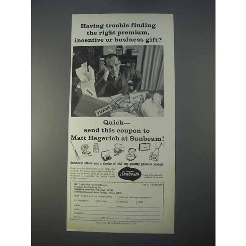 1966 Sunbeam Appliances Ad - Right Premium Incentive