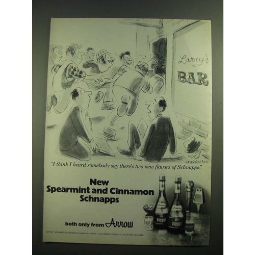 1980 Arrow Spearmint and Cinnamon Schnapps Ad - I Think I Heard