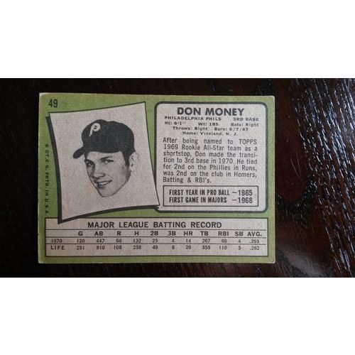 1971 Topps Card # 049 Don Money Good (2) Philadelphia Phillies