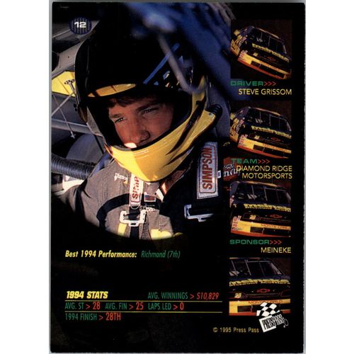 1995 VIP Steve Grissom -Cool Blue #12