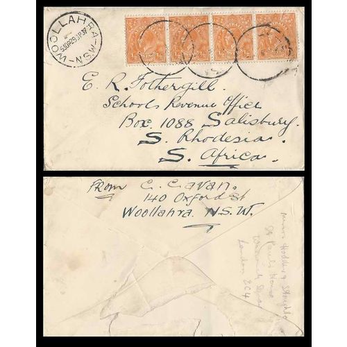 NSW Australia 1929 combo Woollahba to Rhodesia Africa