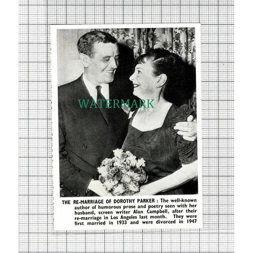 C3375) The Re-Marriage Of Dorothy Parker Alan Campbell Poet - 1950 Clip