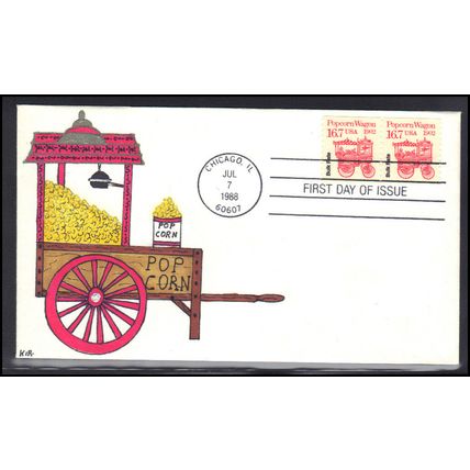 Kir 2261 16.7c Popcorn Wagan Pair 24 of 35 (Cachet-U/A) Box0568