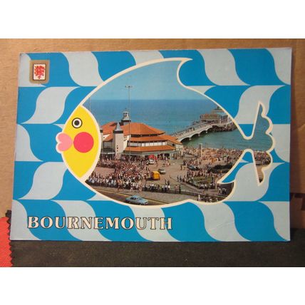 THE PIER, BOURNEMOUTH used postcard 1987 pm fish