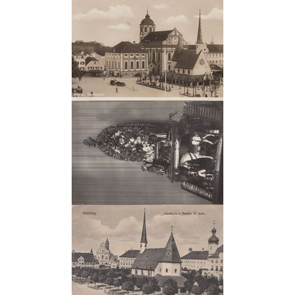 Altotting Pfarrfkirche Basillika St Anna Kapellenplatz 3x Postcard s