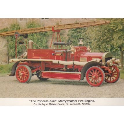 The Princess Alice Merryweather Fire Engine Great Yarmouth Postcard