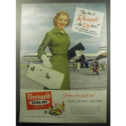 1954 Rheingold Extra Dry Beer Ad - My beer is Rheingold - the dry beer
