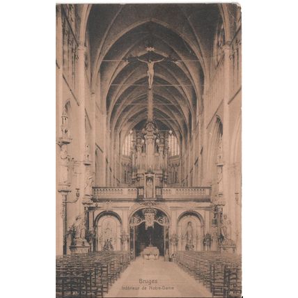 Antique Belgium Postcard 1906 - Bruges - Interior Of Notre-Dame