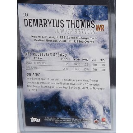 2014 Topps Fire DEMARYIUS THOMAS (Broncos) Blue #10 291/299