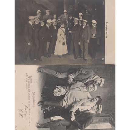 Heidelberg Military Cadet Sailors Party Drunk 2x German Postcard s