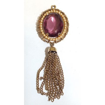 Vintage Avon 1970's Yesterday Necklace Purple Stone