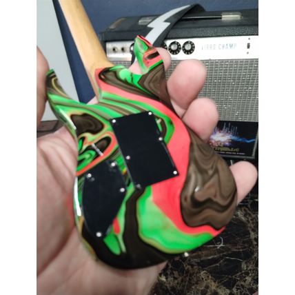 STEVE VAI Signature Universe Swirl 7 String 1:4 Scale Replica Guitar ~Axe Heaven