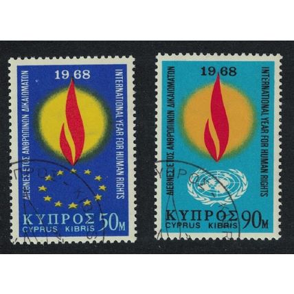 Cyprus Human Rights Year 2v 1968 CTO SG#316-317