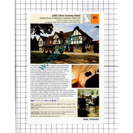 Little Silver Hotel Tenterden Kent / Mill House Hotel Kingham Oxon - 2011 Advert
