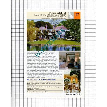 Powder Mills Hotel Battle East Sussex / Drakes Hotel Brighton - 2011 Advert