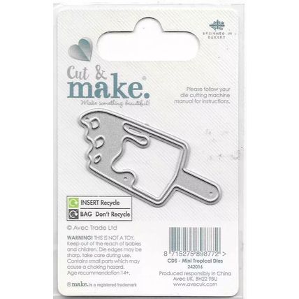 Cut & Make. Ice Lolly Die. Die Cutting Cardmaking Scrapbooking Crafts