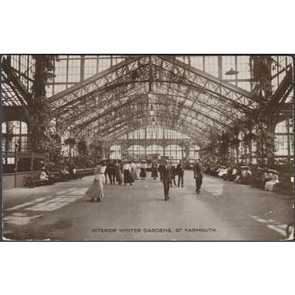 Interior Winter Gardens, Great Yarmouth, Norfolk, 1921 - ETW Dennis Postcard