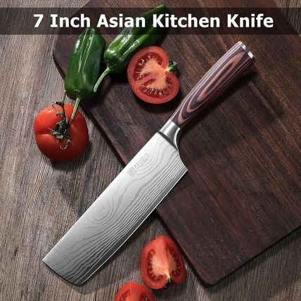 PAUDIN Nakiri Knife - 7" Razor Sharp Meat Cleaver and Vegetable Kitchen Knife, H