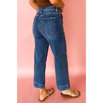 Ashleigh Blue Cropped High Rise Wide Leg Jeans