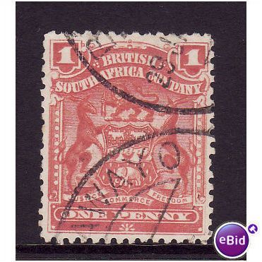 Rhodesia 1898 SG77 1d ROSE Fine Used