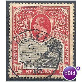 St Helena 1916 SG73a 1d Black & Scarlet Fine Used .