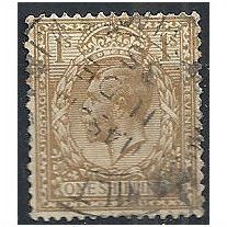 1924 SG429 1/- Bistre-Brown Wmk Block Cypher Fine Used . ..