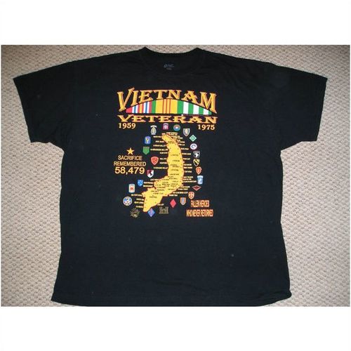 Vintage Vietnam Veteran Men's 2XL Tee Shirt Black