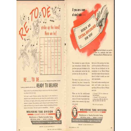 calumet and hecla inc 1953 wolverine tube ready to deliver vintage ad