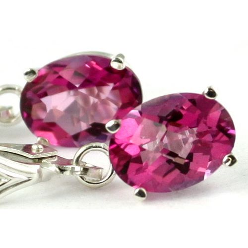 Pure Pink Topaz, 925 Sterling Silver Leverback Earrings, SE007