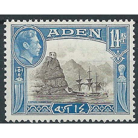 Aden 1945 SG23a 14a Sepia & Light Blue Mounted Mint.. .