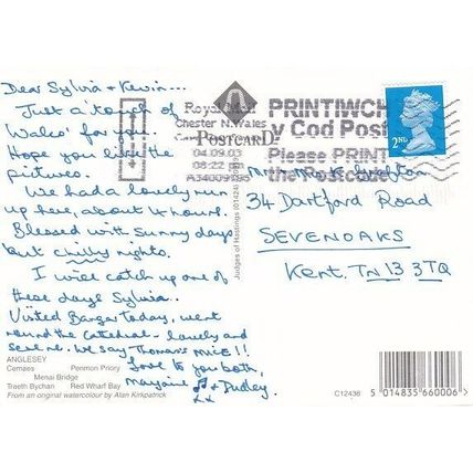 Alan Kirkpatrick views of Anglesey Postcard used VGC
