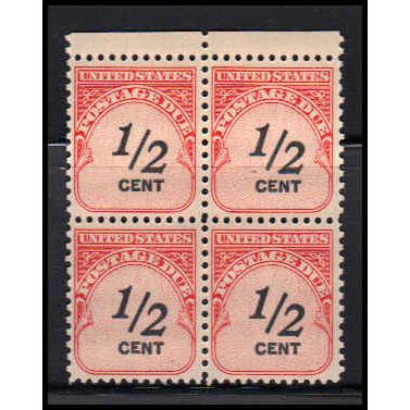 J88 1/2c Postage Due Fine MNH Blk/4 O7083