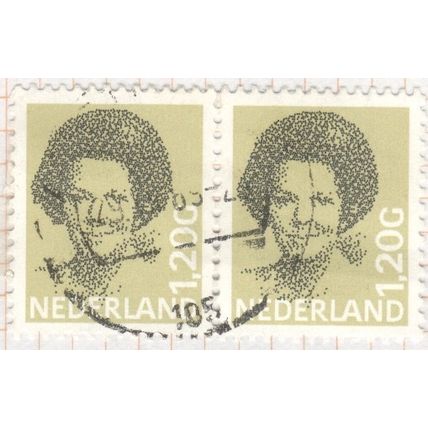 Netherlands 1986 - 1.20G olive/black - Queen Beatrix x 2 - used