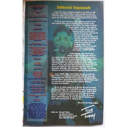 VISION Fan Magazine #2, Marvel Comics, Feb 1996