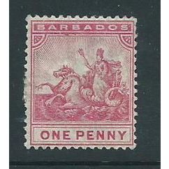 barbados stamp sg107 sg 107 hm some gum toning.