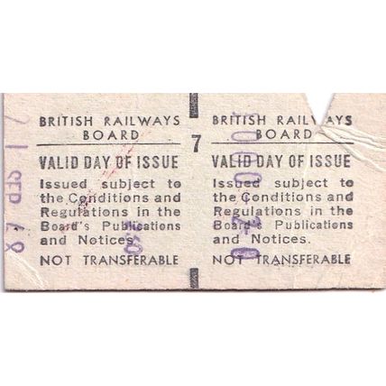 SOUTH CROYDON - CATERHAM via PURLEY 1968 British Railways Board Ticket BRB 4800