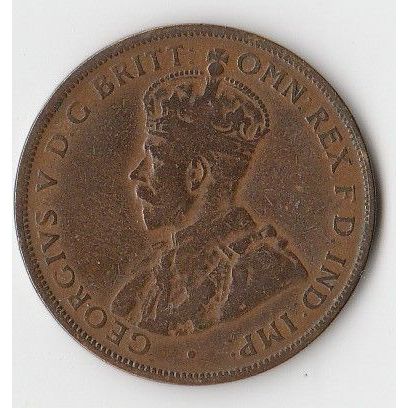 AUSTRALIA COIN - ONE PENNY 1924/GEORGE V/F