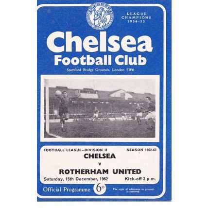 CHELSEA v ROTHERHAM UNITED LEAGUE DIVISION 2 1962/63